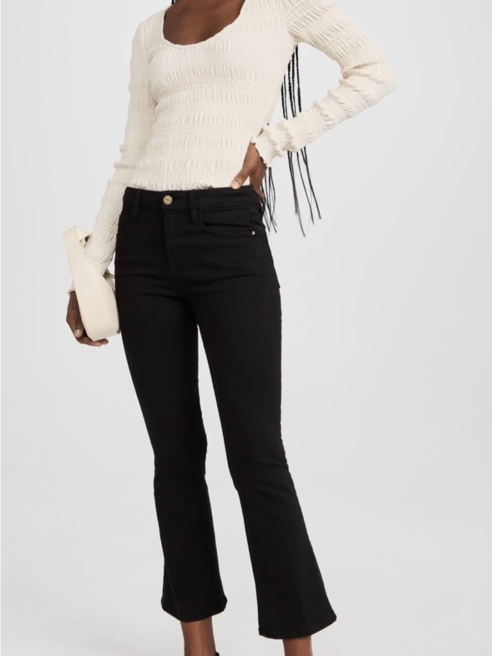 Frame Le Crop Mini Boot Denim Black Boot-Cut  Jeans